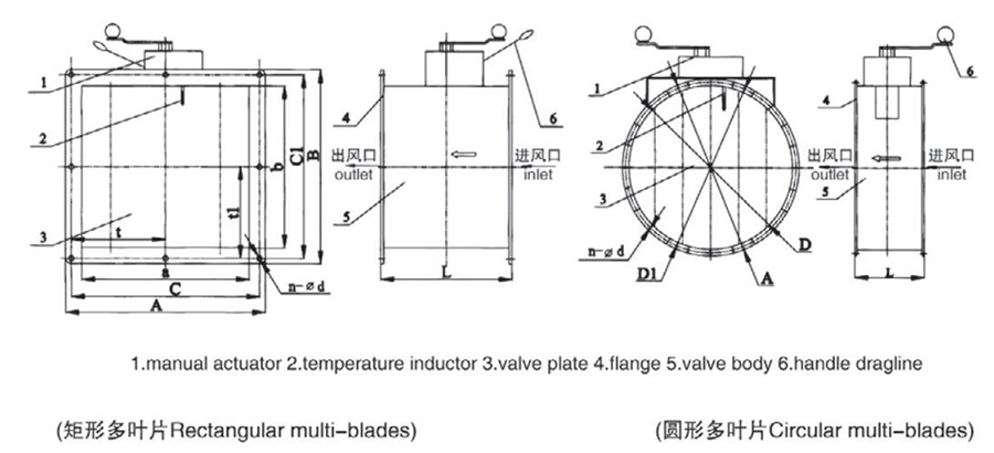 A60 Rated Manual Fire Damper